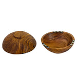 Small Olive Wood Bowls with Bone Inlay