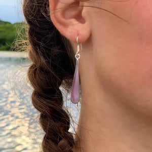 Mulberry Clam Shell Teardrop Earrings