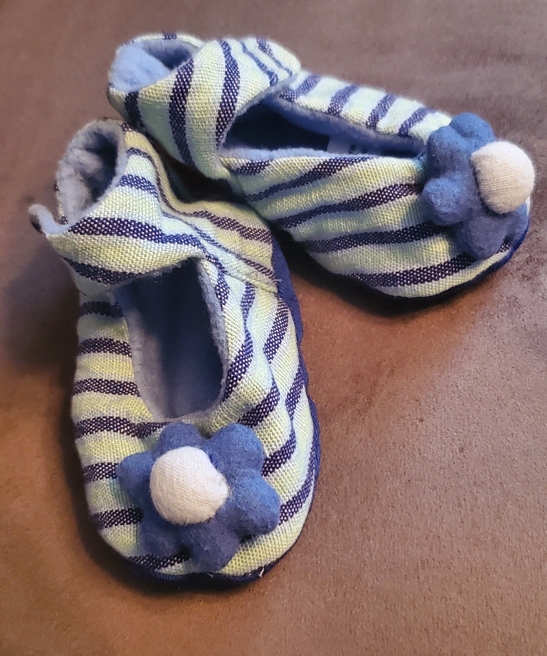 Flower Baby Booties (pink or blue)