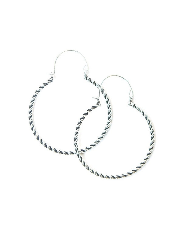 Twisted Hoops - silver