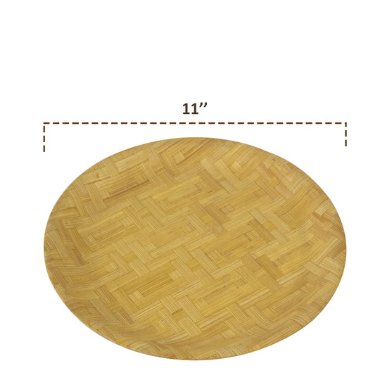 Round Pressed Bamboo Serving Plates