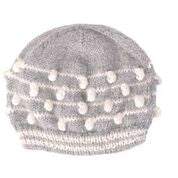 Baby Bobble Hat (gray/white or gray/blue) - Small Things Fair Trade